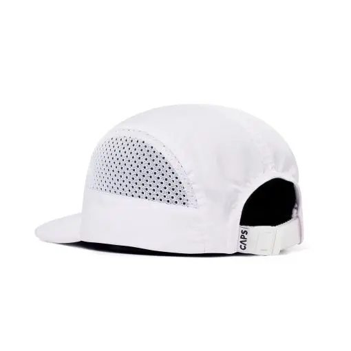 All White Olympic 5 Panel Mesh Cap — 4